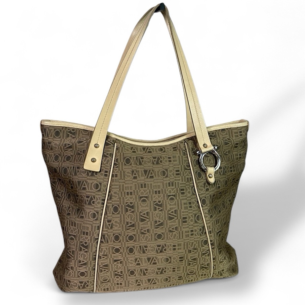 Salvatore Ferragamo Brown and Cream Tote Bag EXCELLENT CONDITION